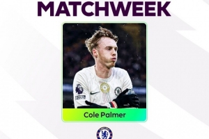 帽子戏法！帕尔默当选英超第25轮比赛最佳球员