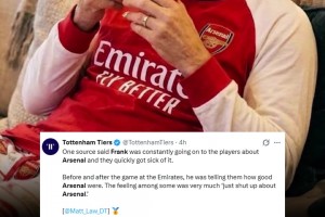 球员们烦透了！记者：弗兰克总向热刺球员吹阿森纳有多强😂